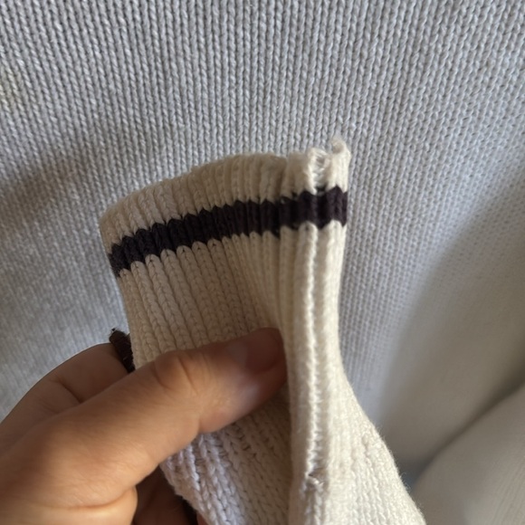 YORK GOLF CLUB By IZOD Men’s XL White V-Neck Sweater 100% Cotton Knit Sweater - Picture 5 of 7